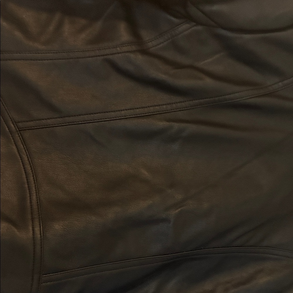 Black Faux Leather Moto Jacket with Fur Collar - Picture 4 of 4